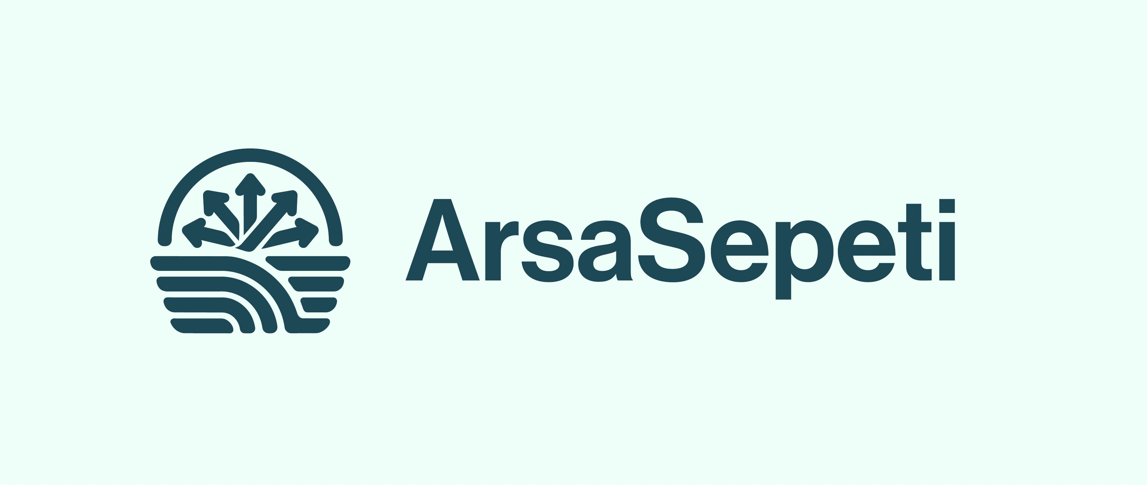 ArsaSepeti logo in deep teal on pale mint