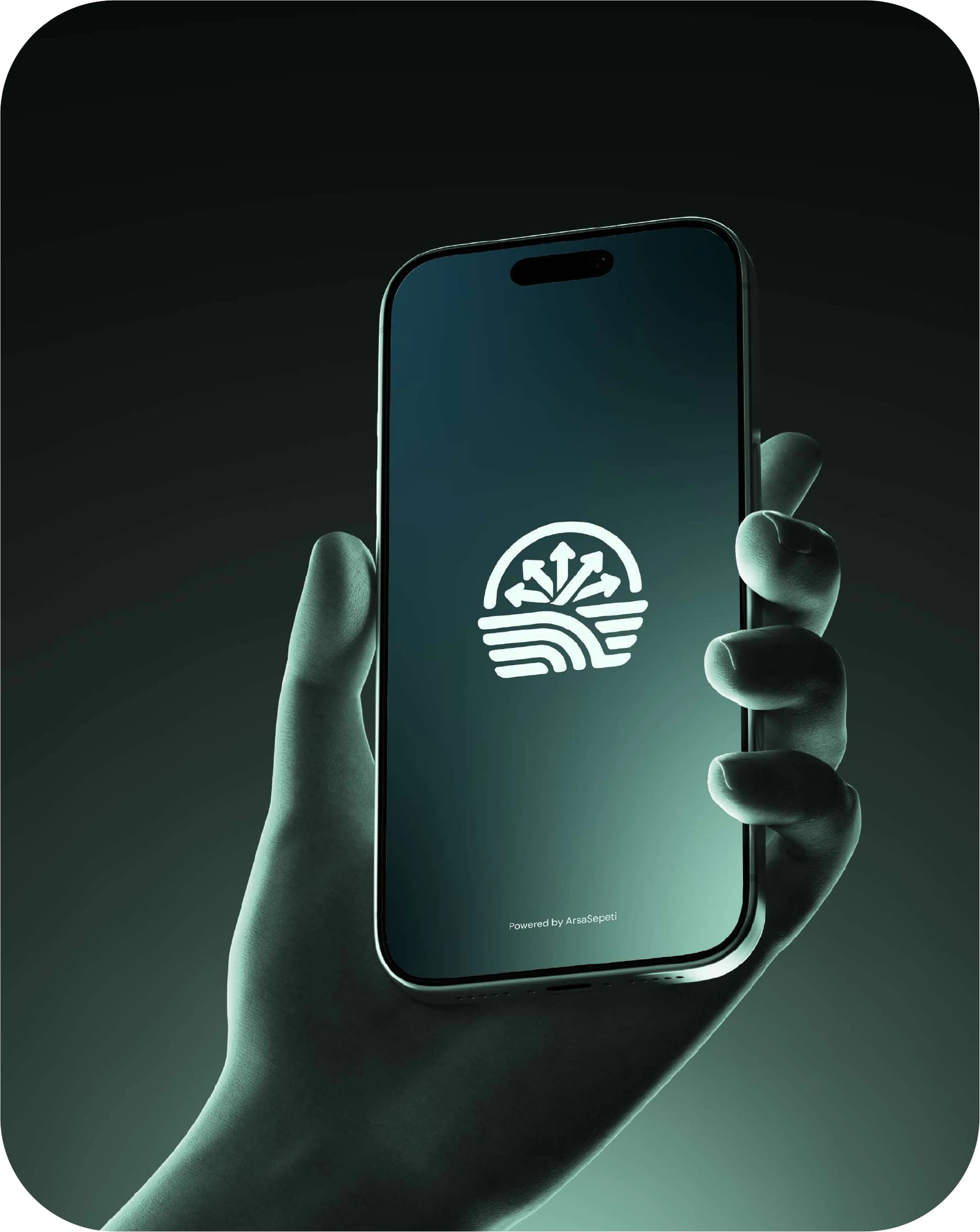 ArsaSepeti splash screen on a phone held in a hand