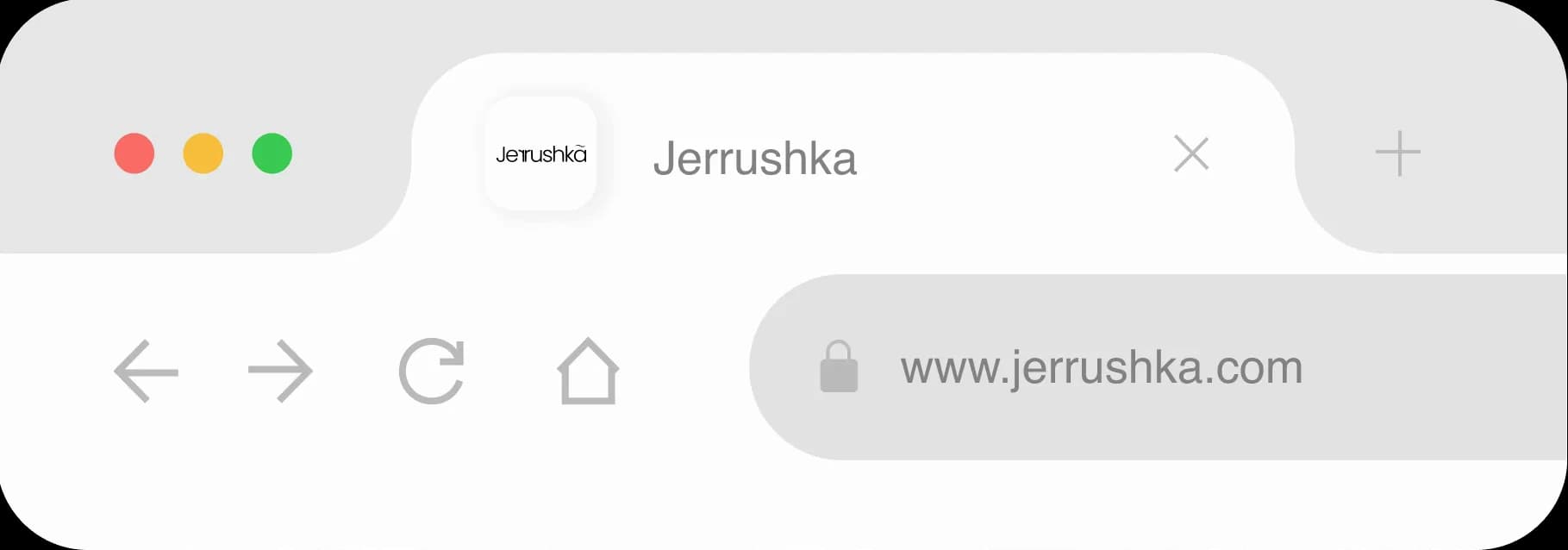 Jerrushkâ browser tab with the address www.jerrushka.com