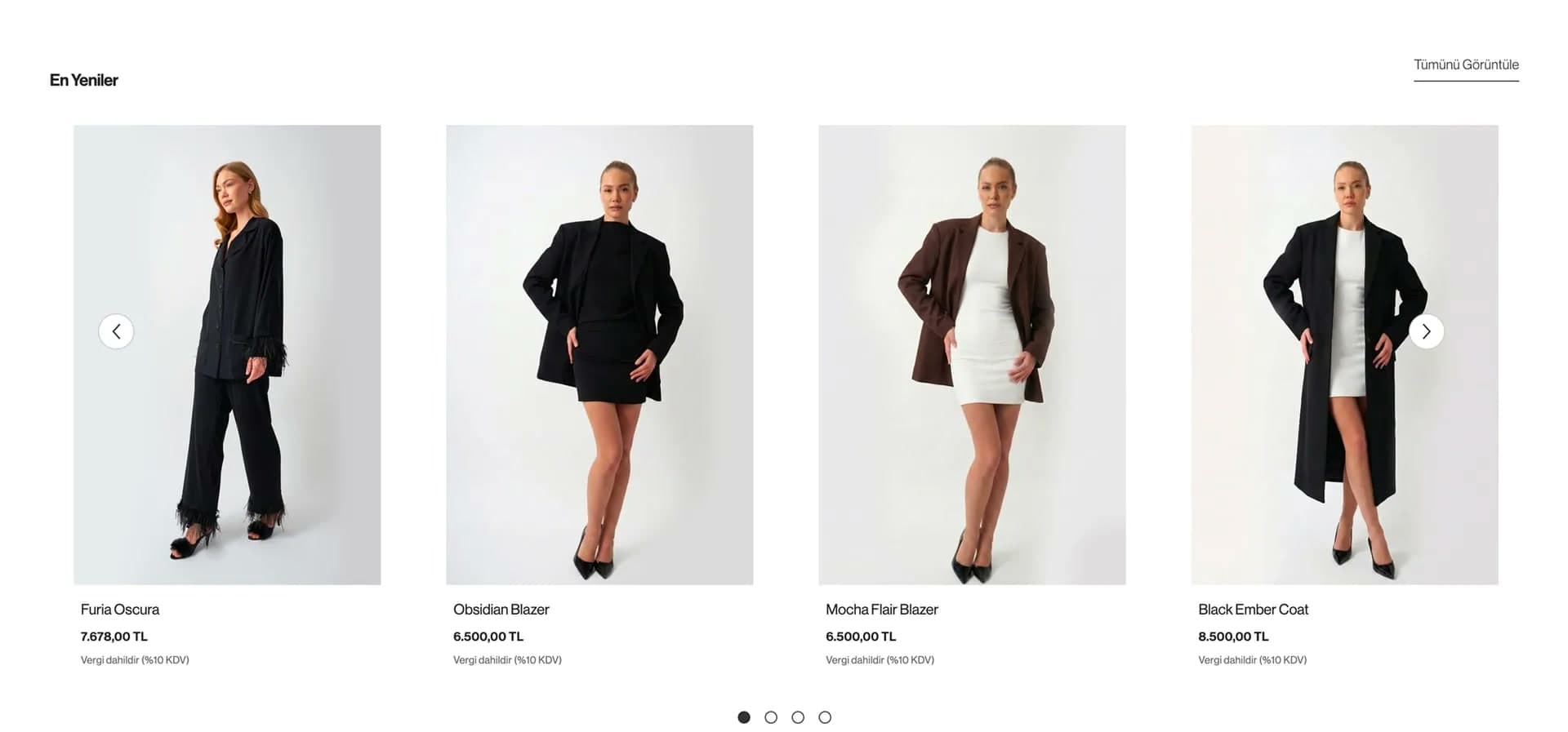 New arrivals product listing