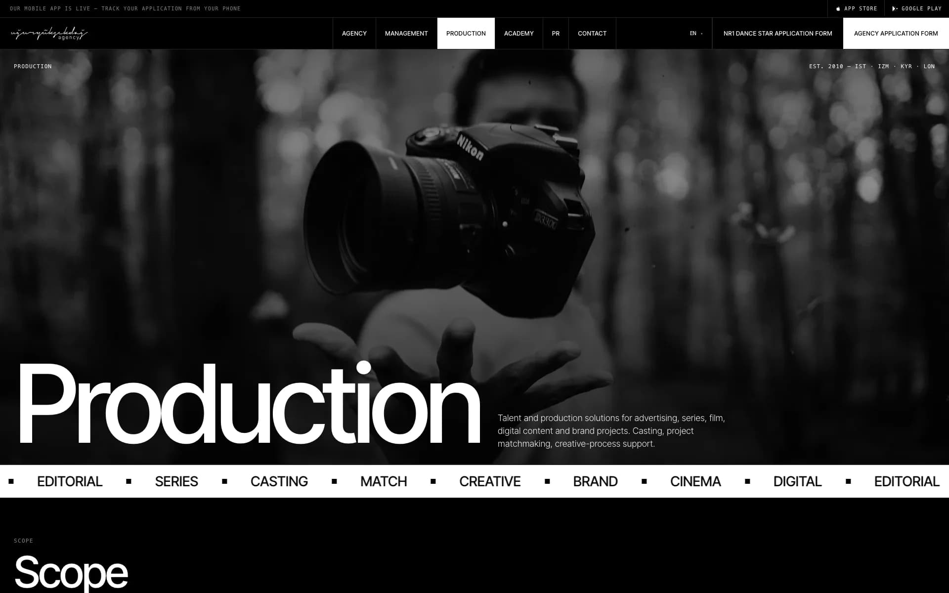 Production page