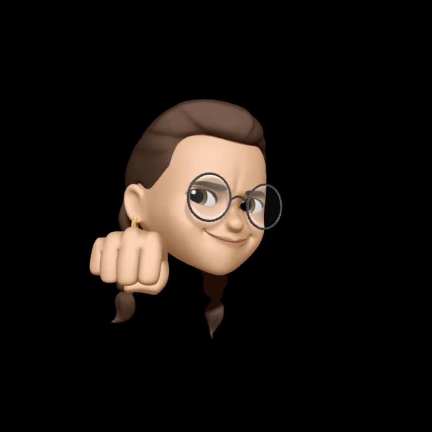 Avatar with round glasses giving a fist bump